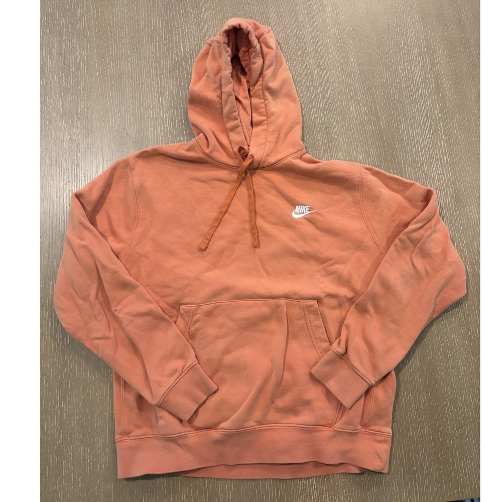 Nike Hoodie Sweatshirt Brown Orange Pullover Fleece Swoosh Women's M